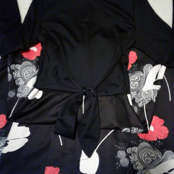 VINTAGE MAXI DRESS SOLID/FLORAL TORI RICHARD - Picture 6 of 11